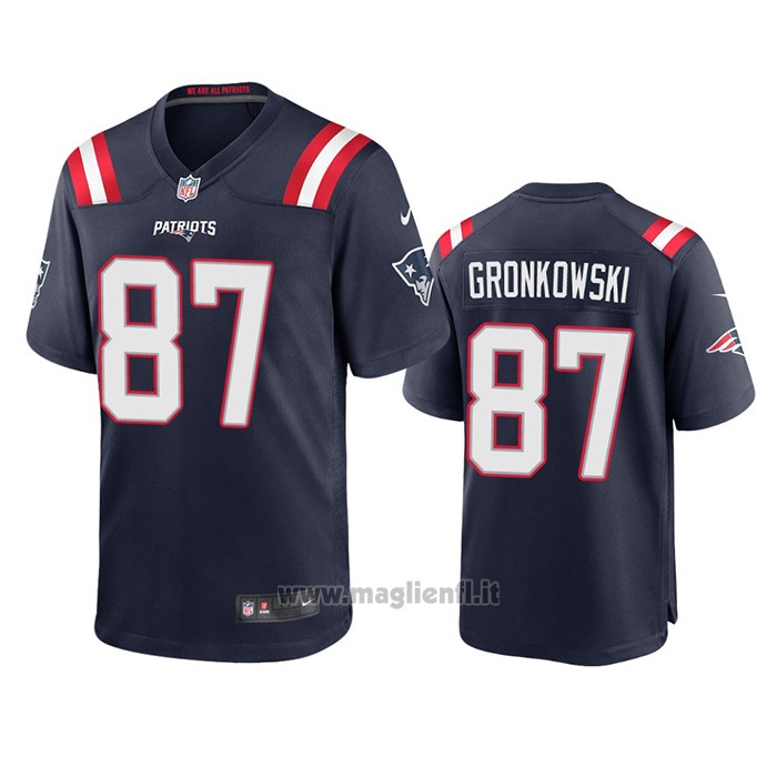 Maglia NFL Game New England Patriots Rob Gronkowski 2020 Blu